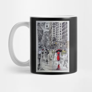 Downtown in a red dress Mug